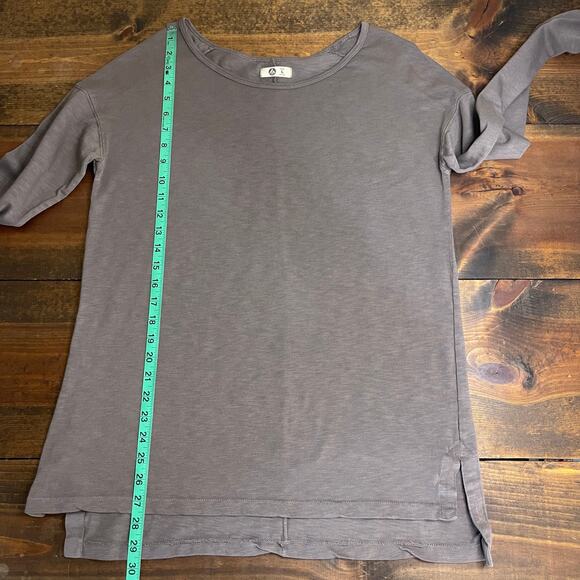 American Giant Brown Long Sleeve Heavyweight Cotton T Shirt Women's Large - Picture 7 of 8